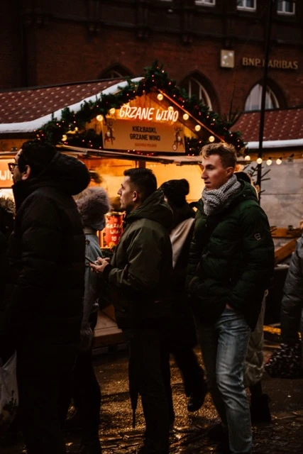 Shopping at a Christmas market