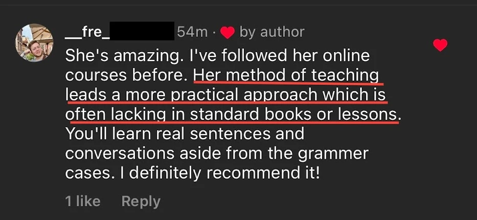 Real student results and social proof