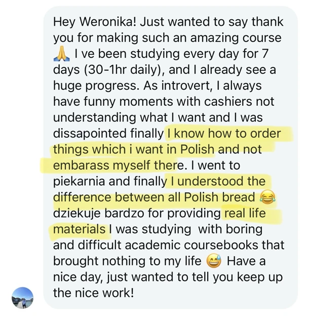 Message from a student