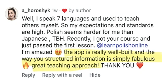 Student testimonial