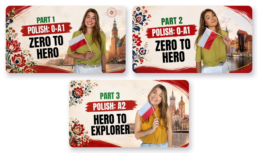 A1 Part 1, A1 Part 2 and A2 course covers